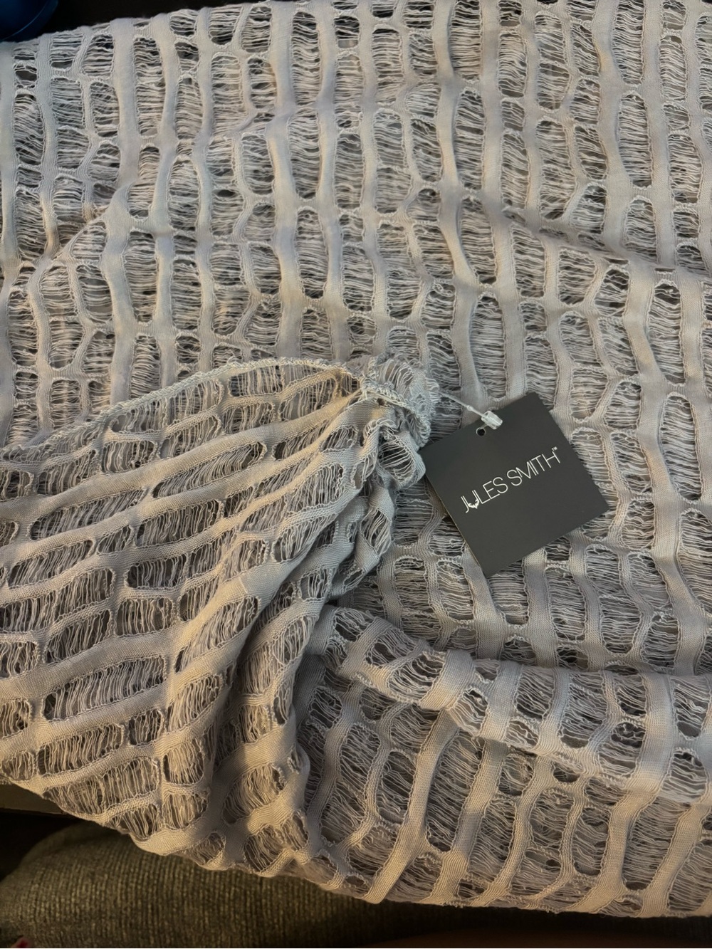 Jules Smith Soft Light Gray Open Weave Scarf
